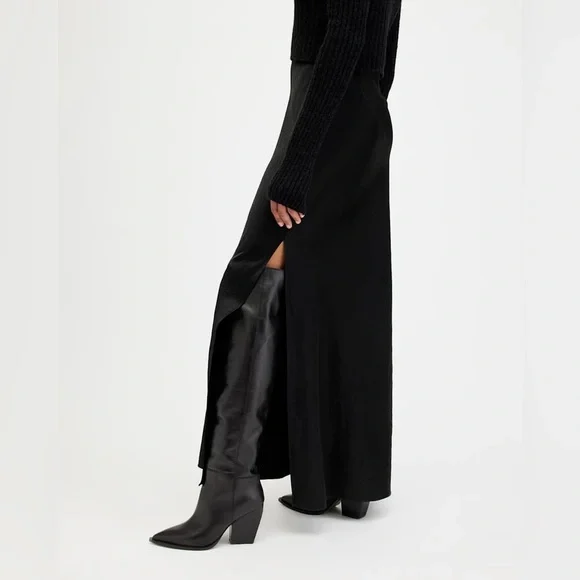 Allsaints Reina Knee High Pointed Leather Boots - Picture 7 of 9